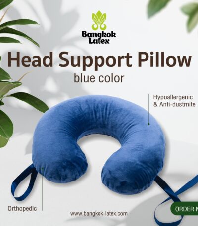 Travel Pillow of Traditional Shape Blue