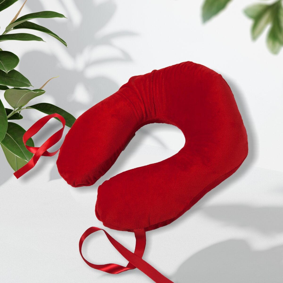 Head Support Ergonomic Travel Pillow Red